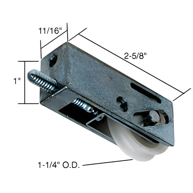 CRL 1-1/4" Nylon Sliding Glass Door Roller with 11/16" Wide Housing for Trimview Doors