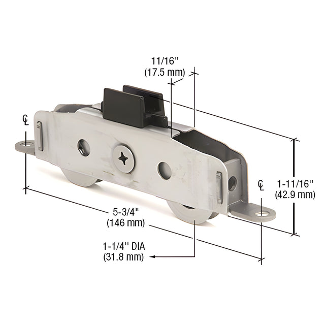 CRL 1-1/4" Stainless Steel Sliding Glass Door Roller - Fits Milgard™ Doors