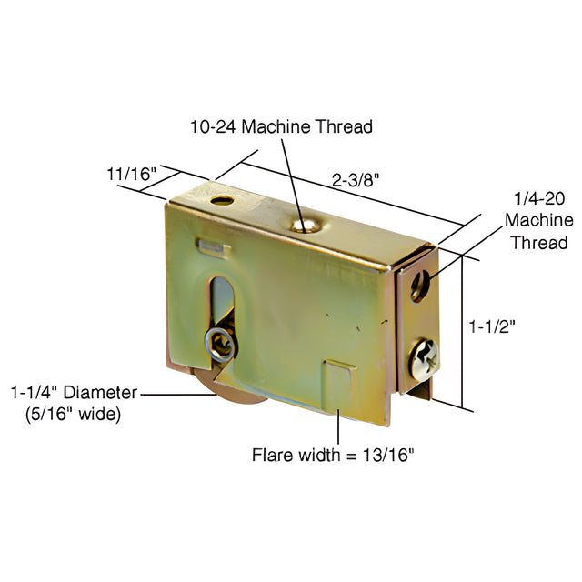 CRL 1-1/4" Steel Sliding Glass Door Roller
