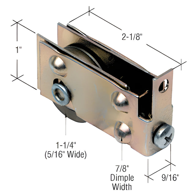 CRL 1-1/4" Steel Sliding Glass Door Roller for Viking Doors