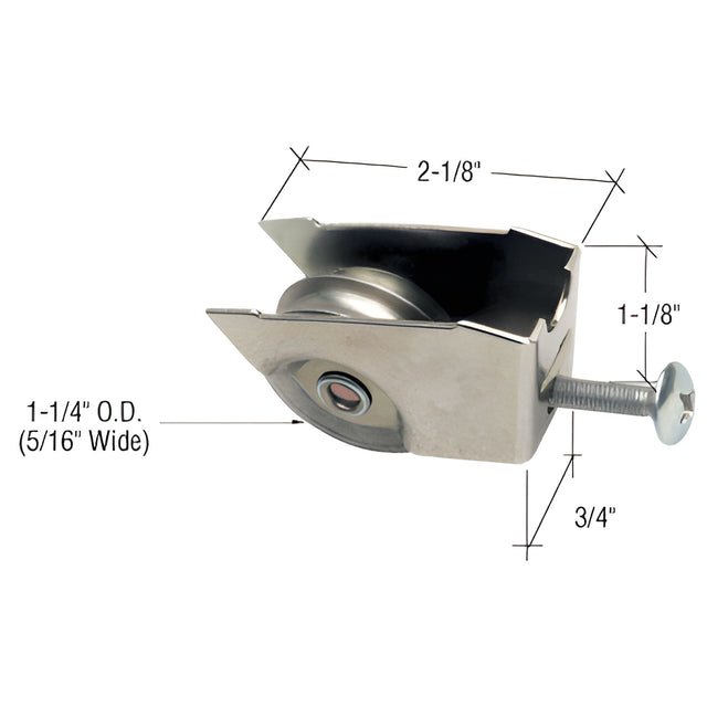 CRL 1-1/4" Steel Sliding Glass Door Roller with 3/4" Wide Housing