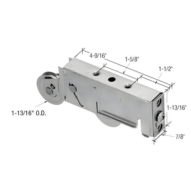 CRL 1-13/16" Stainless Steel Ball Bearing Sliding Glass Door Roller with 1-1/4" Wide Housing