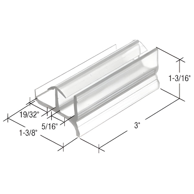 CRL 1-3/8" Wide Sliding Door Bottom Guide for Workright