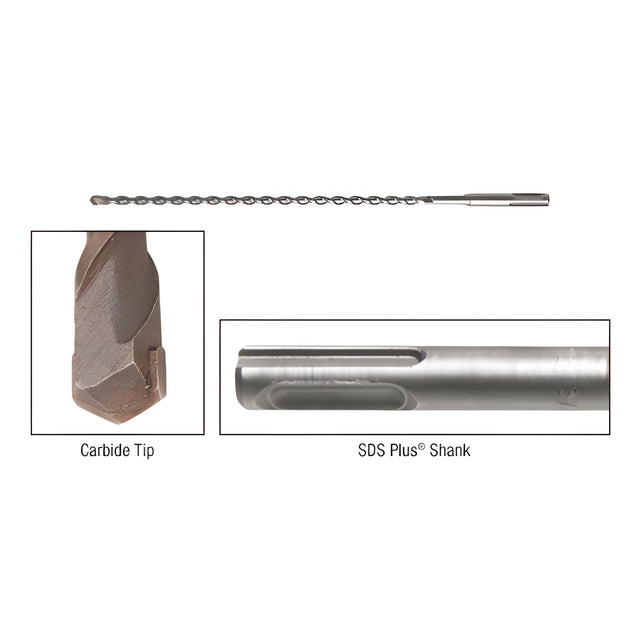 CRL 1/4" Heavy Duty Masonry Drill - 8" Length