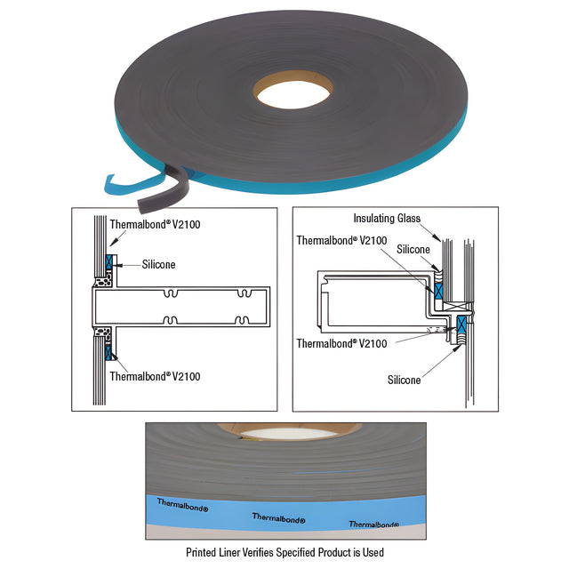 CRL 1/4" x 1" Saint-Gobain/Norton V2100 Thermalbond® Structural Glazing Spacer Tape