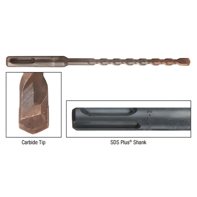 CRL 1/4" x 6" Thundertwist™ SDS Plus® Plus Uni-Shank Drill