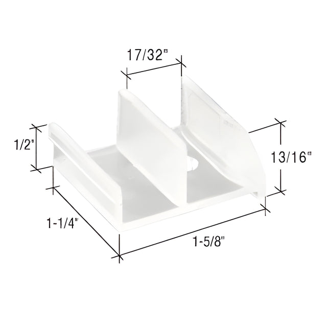 CRL 1-5/8" Wide Tub Enclosure Sliding Door Bottom Guide for Sterling