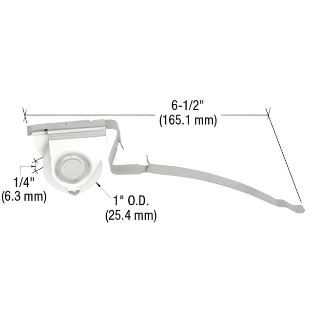 CRL 1" Nylon Center Groove Sliding Screen Door Spring Tension Roller