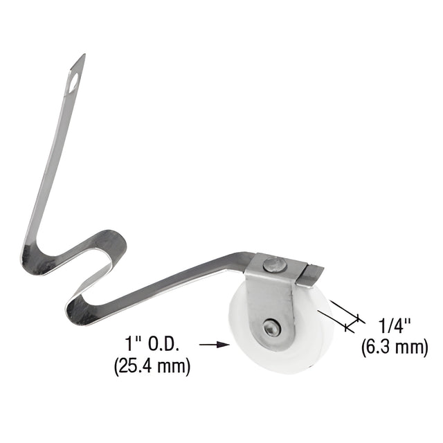 CRL 1" Nylon Center Groove Sliding Screen Door Spring Tension Roller