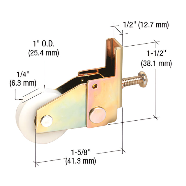 CRL 1" Nylon Sliding Screen Door Bottom Roller for Pacesetter Doors