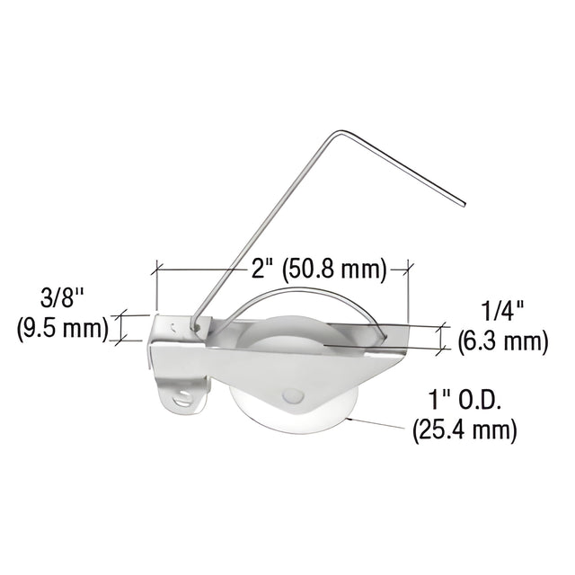 CRL 1" Nylon Sliding Screen Door Spring Tension Roller