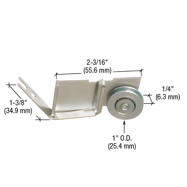 CRL 1" Steel Ball-Bearing Sliding Screen Door Spring Tension Roller for International Doors