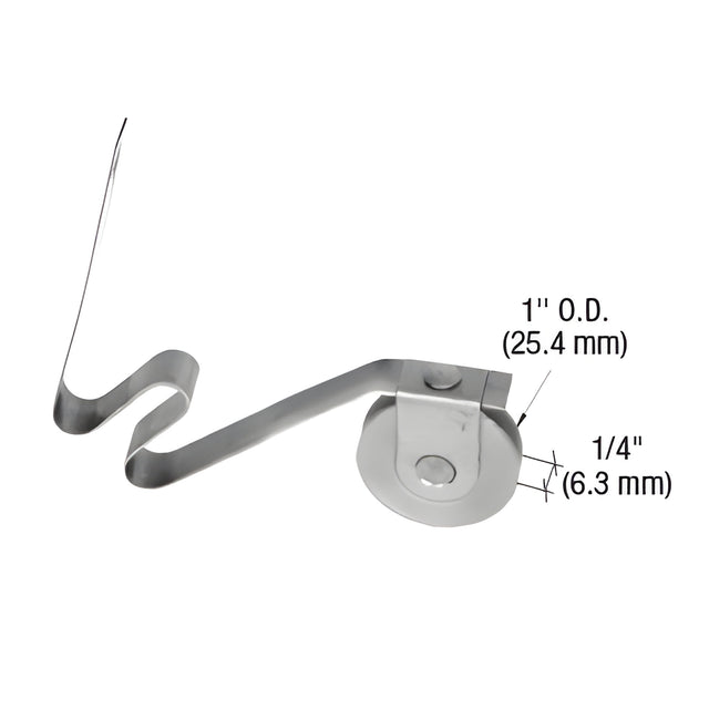 CRL 1" Steel Ball-Bearing Sliding Screen Door Spring Tension Roller - Bulk 50/Pk