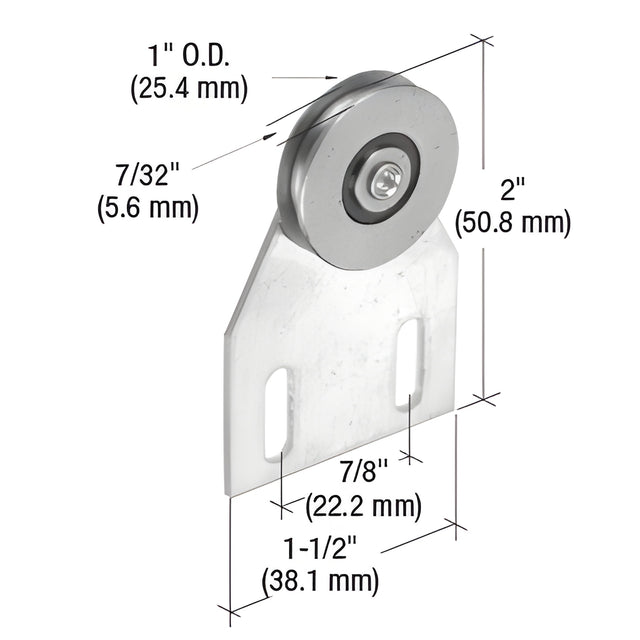 CRL 1" Steel Ball Bearing Sliding Screen Door Top Hung Roller for Fullview Doors