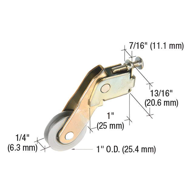 CRL 1" Steel Sliding Screen Door Bottom Roller for Peachtree Doors