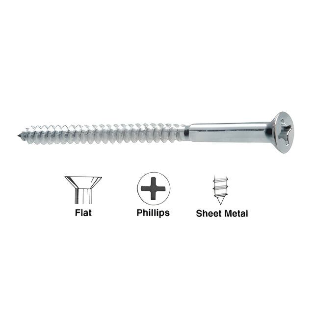 CRL 10 x 3-1/2" Flat Head Phillips Wood Screws