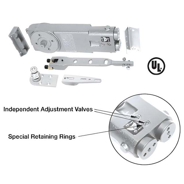 CRL 105º No Hold Open Overhead Concealed Closer Package for End-Load Installation A.D.A. "A" Package