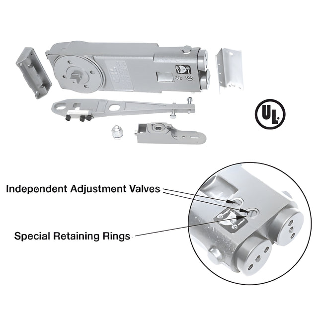 CRL 105º No Hold Open Overhead Concealed Closer Package for Side-Load Installation A.D.A. "GE" Package
