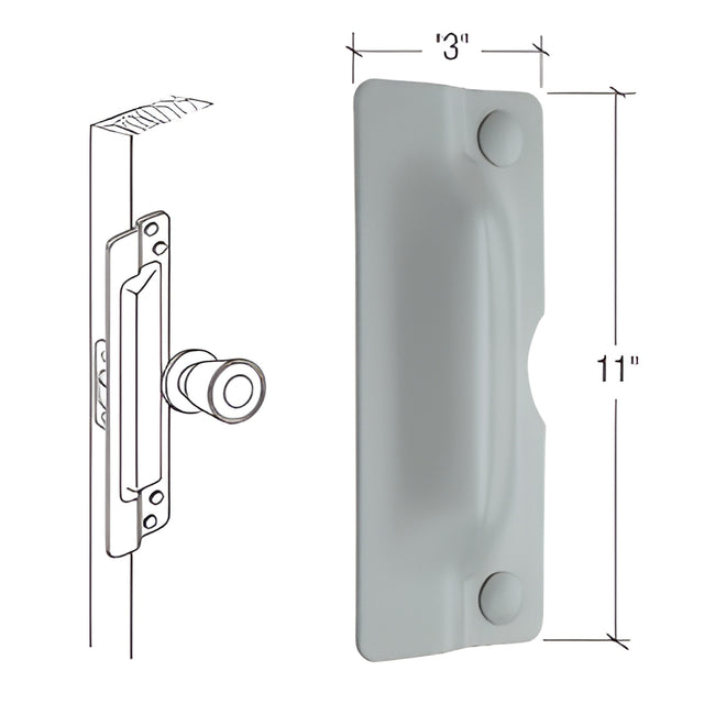 CRL 11" Gray Latch Shield for Flush Mounted Doors
