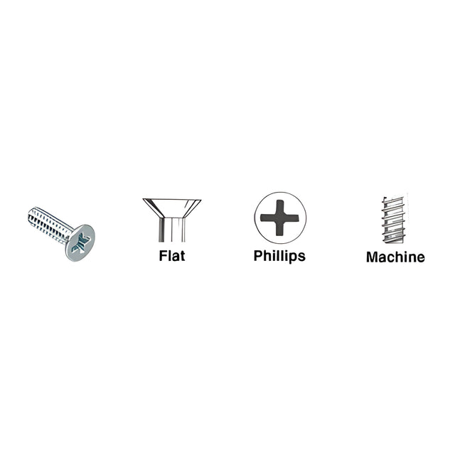 CRL 12-24 x 3/4" Flat Head Phillips Machine Stainless Steel Screws