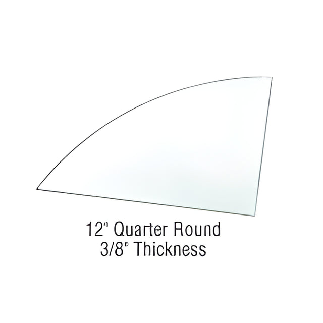 CRL 12" Quarter Round 3/8" Clear Tempered Glass Shelf - 5/Pk