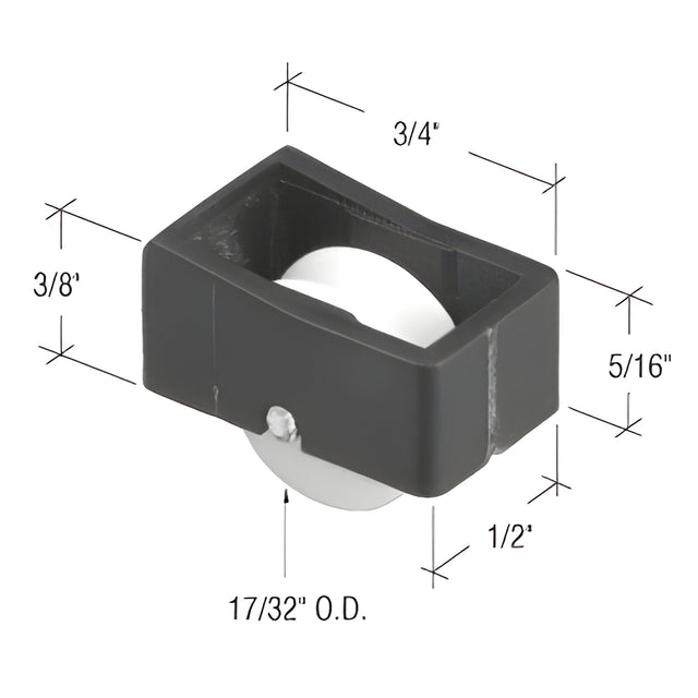 CRL 17/32" Nylon Sliding Window Roller for Window Master Windows
