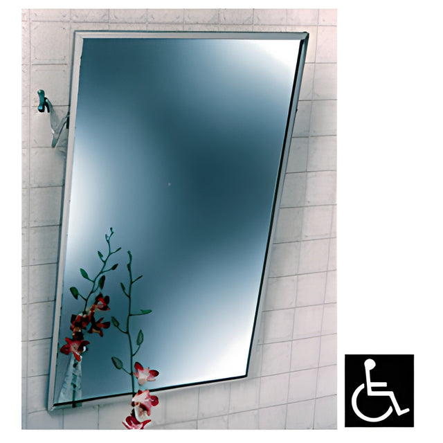 CRL 18-1/4" x 24-1/4" Stainless Steel Adjustable "Tilt" Clear Mirror