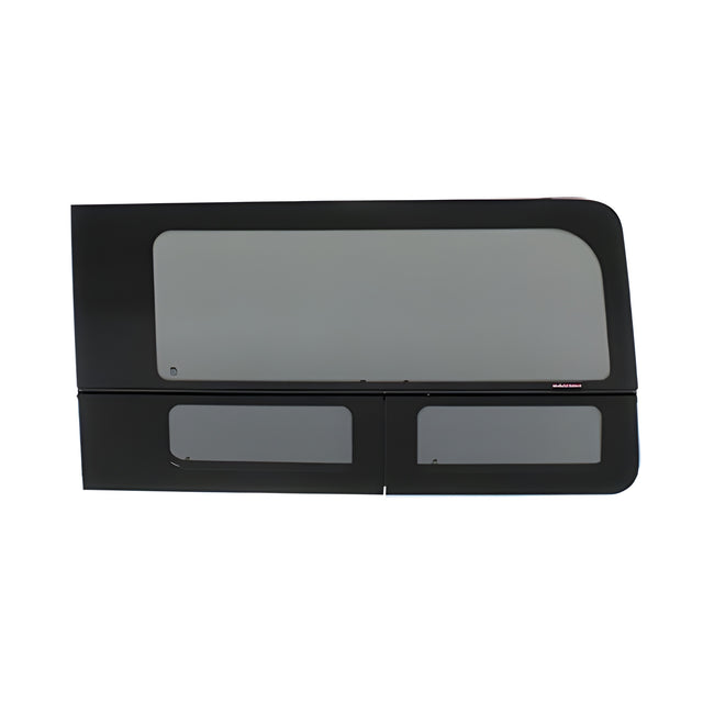 CRL 2015+ OEM Design 'All-Glass' Look Ford Transit Passenger's Side Sliding Door Window for 130" or 148" Standard Body and 148" Extended Length Body Medium and High Top Vans