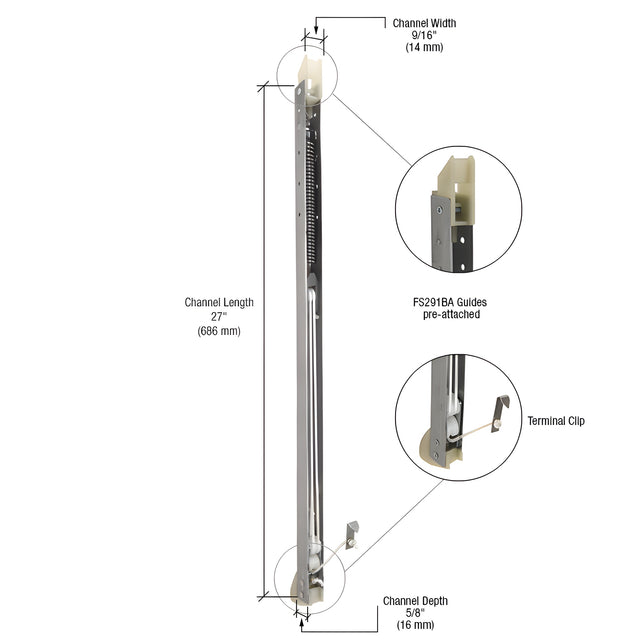 CRL 2620 Window Channel Balance with FS291BA Guides Attached
