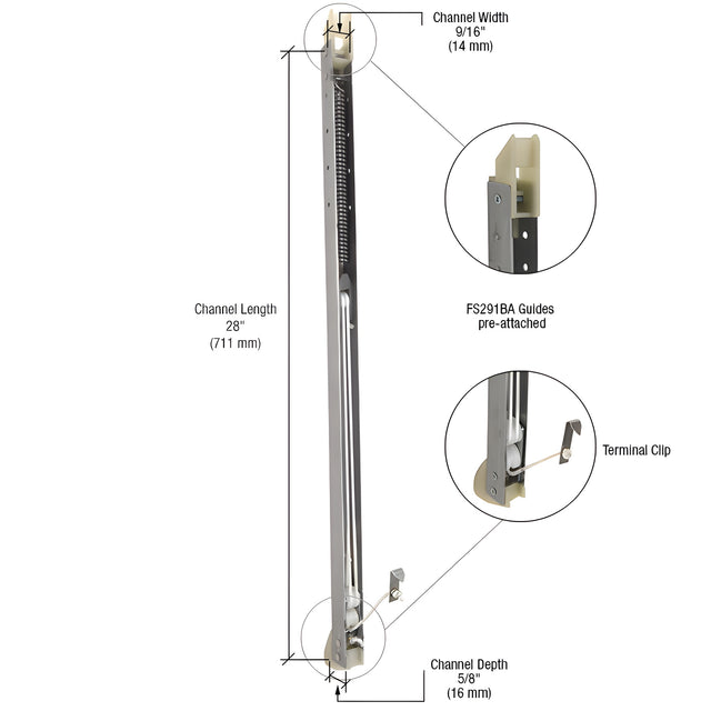 CRL 2740 Window Channel Balance with FS291BA Guides Attached