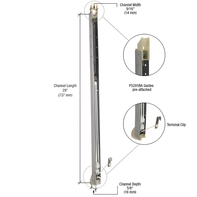 CRL 2830 Window Channel Balance with FS291BA Guides Attached