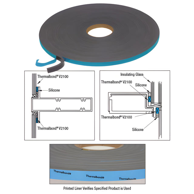 CRL 3/16 x 3/8" Saint-Gobain/Norton V2100 Thermalbond® Structural Glazing Spacer Tape