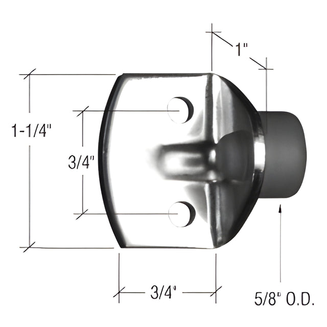 CRL 3/4" 'L' Bracket Sliding Glass Door Bumper