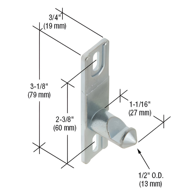 CRL 3/4" Wide Zinc Lock Keeper with 2-3/8" Screw Holes