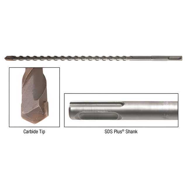 CRL 3/8" Heavy-Duty Masonry Drill - 12" Long