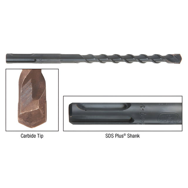 CRL 3/8" x 6" Thundertwist™ SDS Plus® Plus Uni-Shank Drill