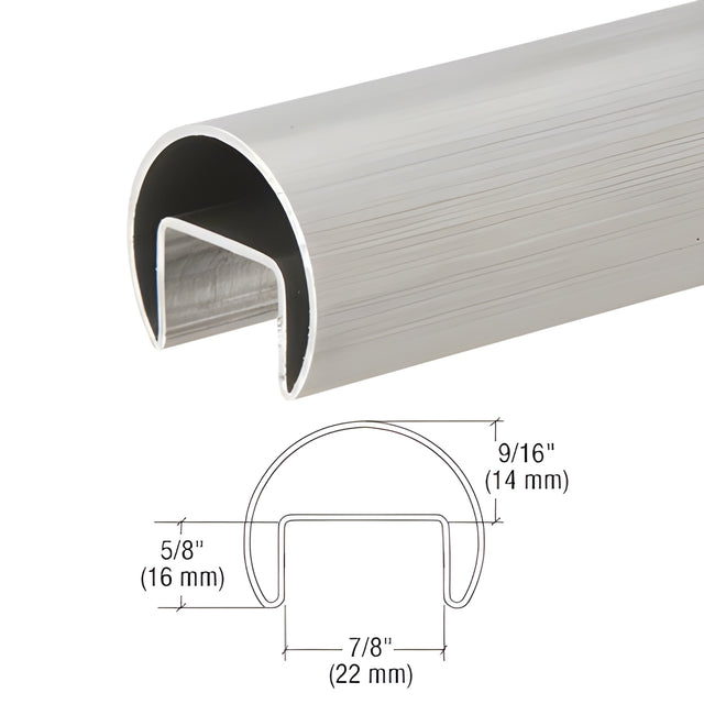 CRL 316 Brushed Stainless 1-1/2" Roll Form Cap Rail - 19'-8"