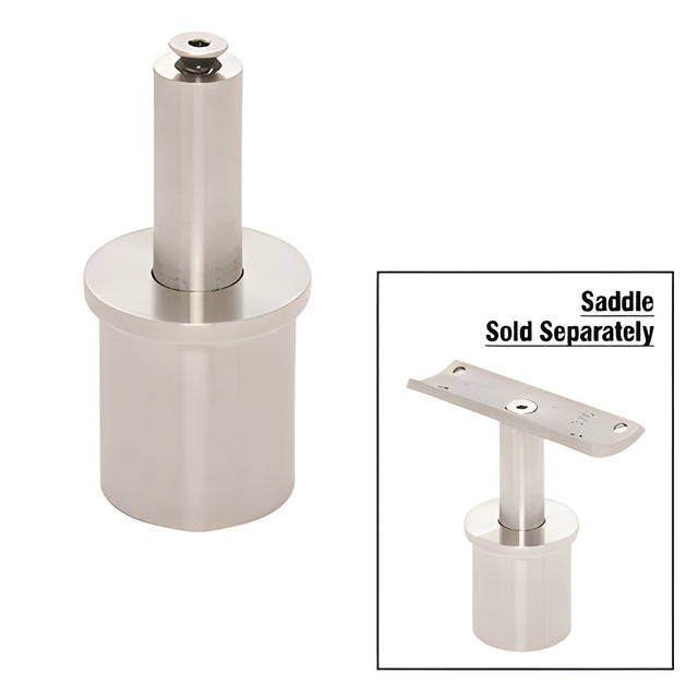 CRL 316 Brushed Stainless 1.9" Round Post Vertically Adjustable Post Cap for Saddles