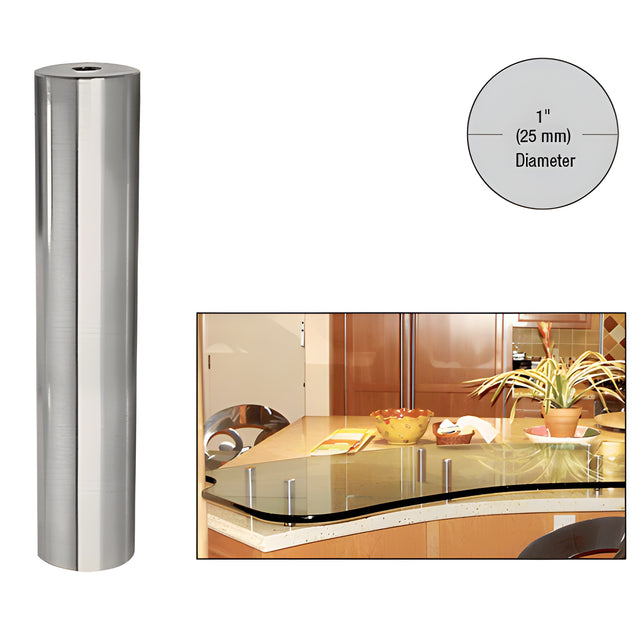 CRL 316 Brushed Stainless 1" Diameter by 6" Standoff Base