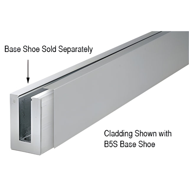 CRL 316 Brushed Stainless 120" Straight Cladding for B5S Series Standard Square Aluminum Base Shoe