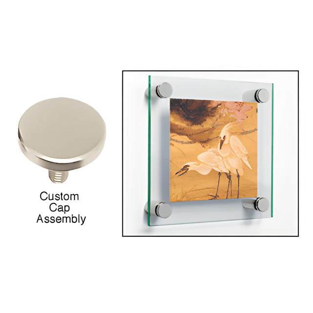 CRL 316 Brushed Stainless 2" Diameter Custom Standoff Cap Assembly