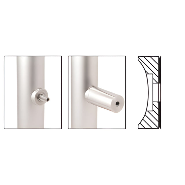 CRL 316 Brushed Stainless 2" Tubing Adaptor for 1-1/4" Diameter Standoff