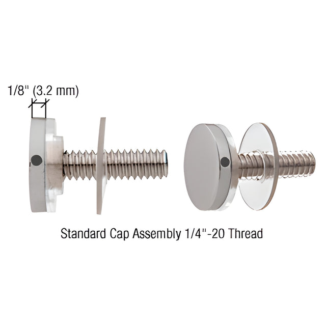 CRL 316 Brushed Stainless 3/4" Diameter Standoff Cap Assembly