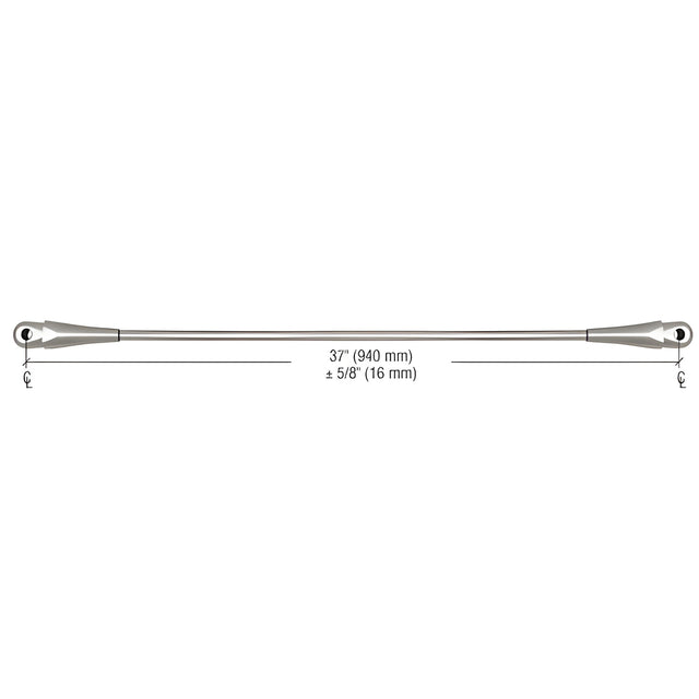 CRL 316 Brushed Stainless 37" Glass Awning System Connecting Rod for 36" Wide Panels