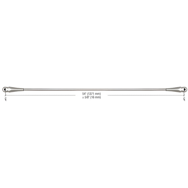 CRL 316 Brushed Stainless 54" Glass Awning System Connecting Rod for 48" Wide Panels