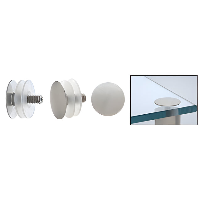 CRL 316 Brushed Stainless Low Profile Standoff Cap Assembly for 1-1/2" Standoff Bases
