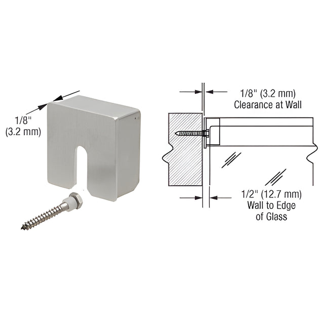 CRL 316 Brushed Stainless Square Stabilizing End Cap for 1-1/2" Diameter Cap Railing