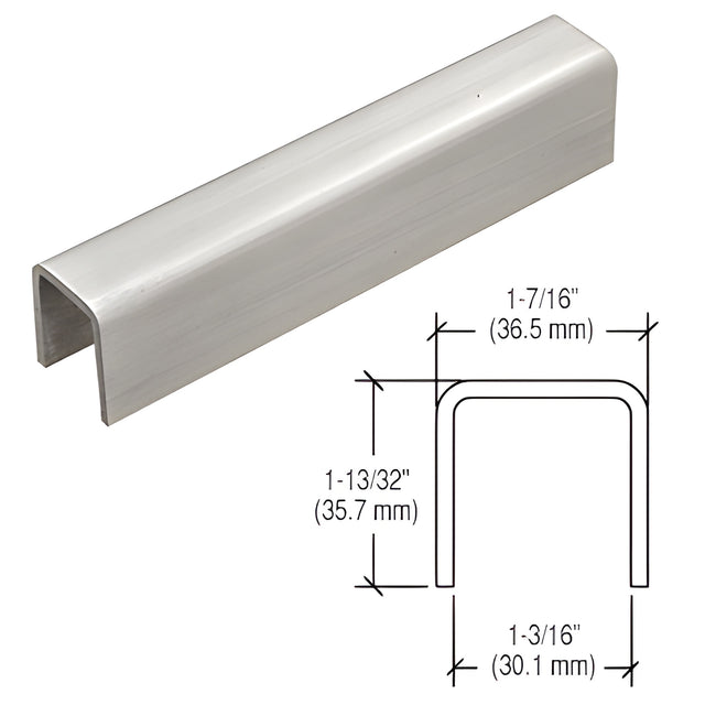 CRL 316 Brushed Stainless U-Channel Cap for 21.52 mm Glass- 3 m Long