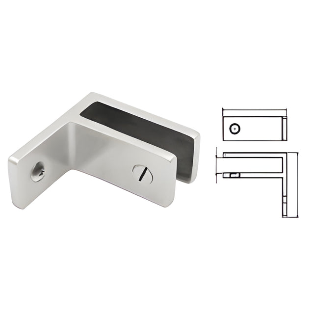 CRL 316 Brushed Stainless Wall Mount Glass Bracing Clamp 21.52mm Glass