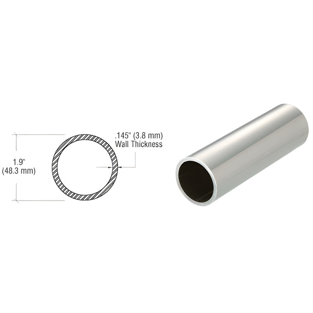 CRL 316 Polished Stainless 1-1/2" Schedule 40 Pipe Rail Tubing - 120"